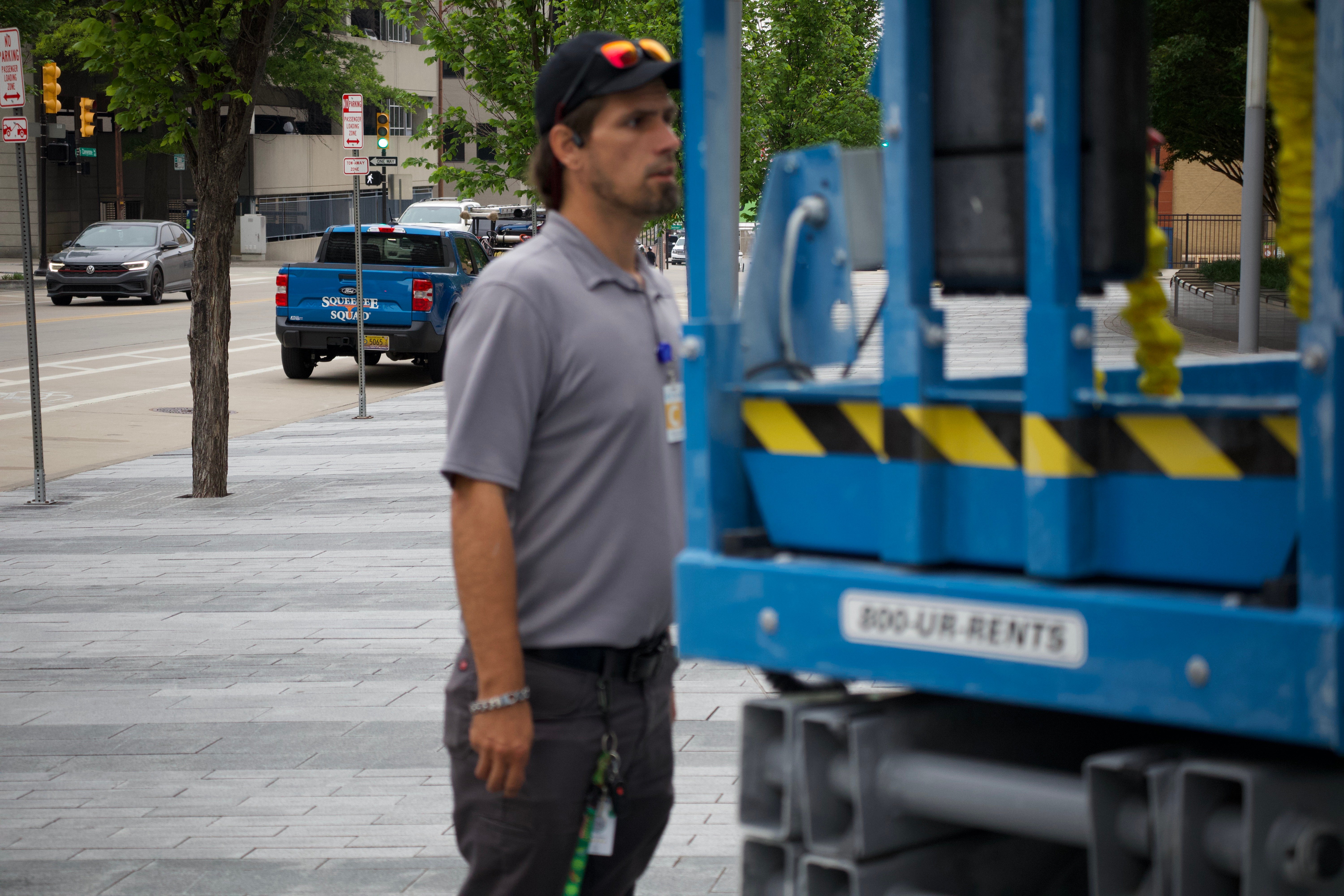 Richard next to parking